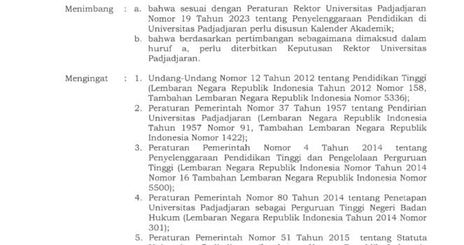 Kalender Akademik Universitas Padjadjaran Tahun Akademik 2026/2027